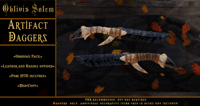 [+Oblivis+] Artifact Obsidian Dagger Set ADD ME!