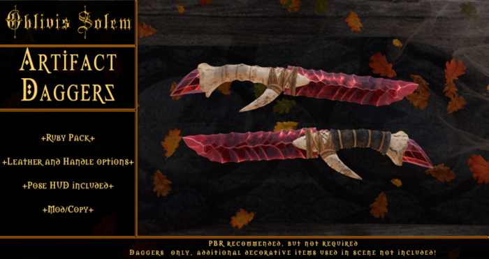 [+Oblivis+] Artifact Ruby Dagger Set ADD ME!