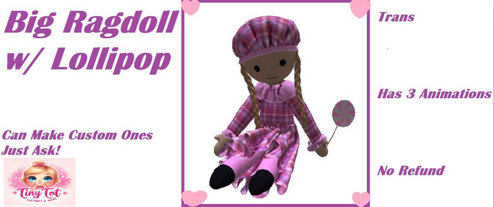 TTV Pink Ragdoll w Lollipop