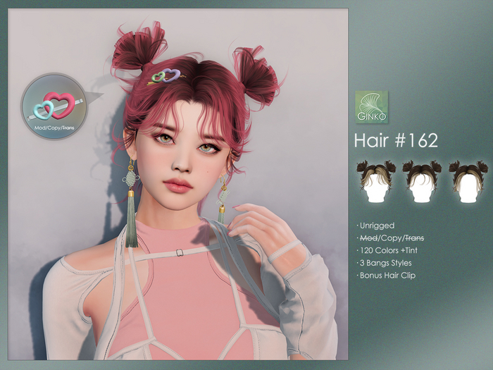 [Ginko Hair] #162 Hair -  - Double Buns Hairstyle