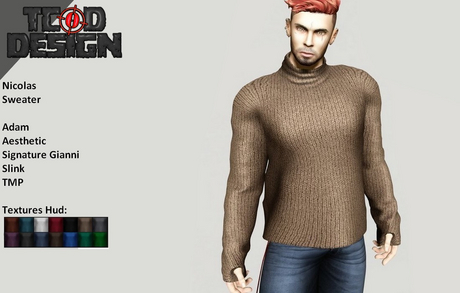 Second Life Marketplace - Sweater ~ Nicolas [Textures Hud]...
