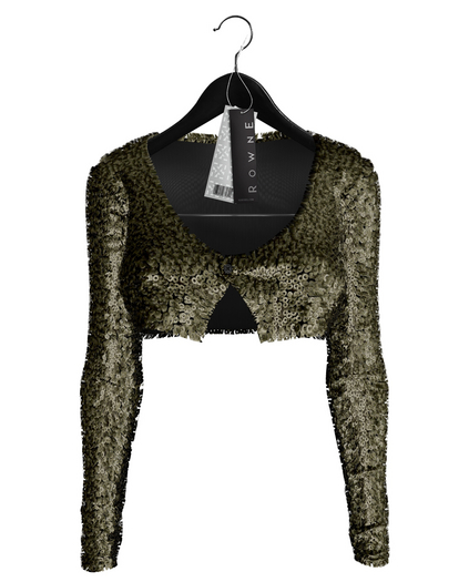 Rowne.Chiu Sequin Sweater - Olive