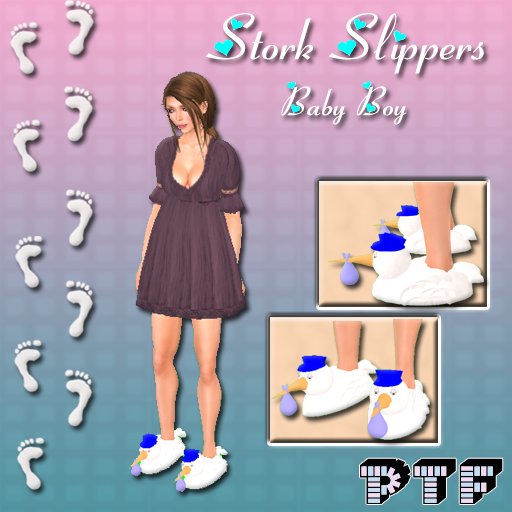 Stork Slippers Baby Boy
