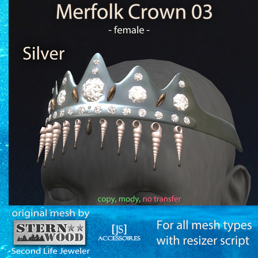 Merfolk Crown 03 - Female - silver