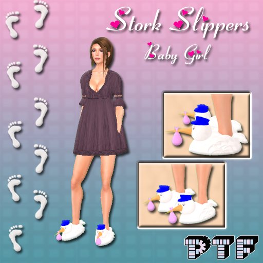 Stork Slippers Baby Girl