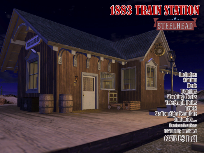 STEELHEAD 1883 RAILROAD STATION - PG 