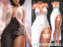 TORI TORRICELLI // Lilian Gown & Panties // White Opaque