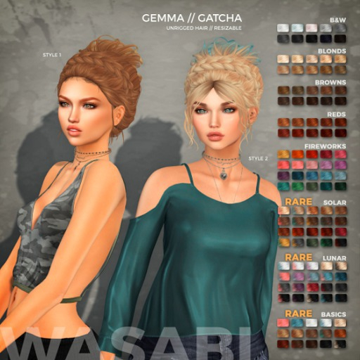 Wasabi // Gemma Mesh Hair - Style 1 - Basics RARE
