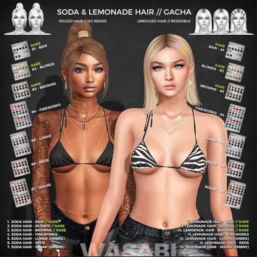 Wasabi // Soda Hair - #3 Browns - [Rez & open] - RARE