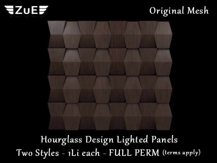 ::ZuE:: Hourglass Wood Wall Panels - Full Perm