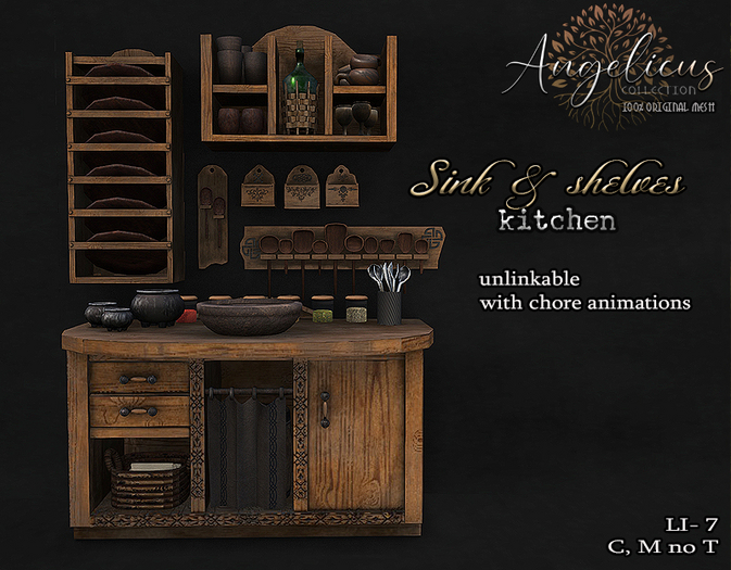 .AngelicUs. Kitchen sink and shelves 