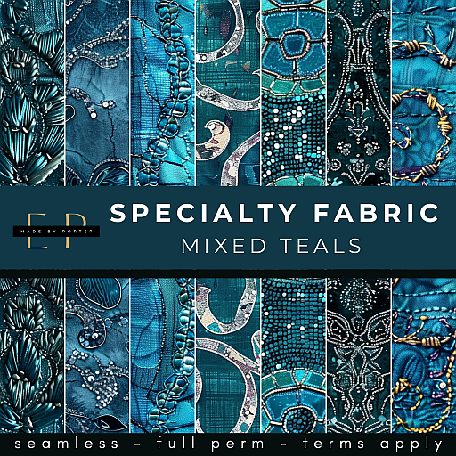Made by Porter - Specialty Fabrics Mixed Teal Patterns