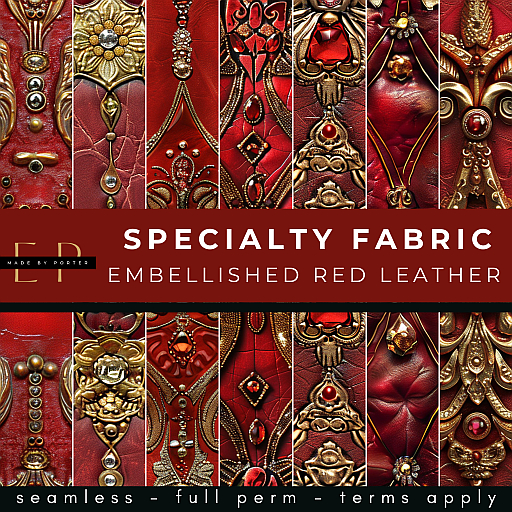 Made by Porter - Specialty Fabric Embellished Red Leather