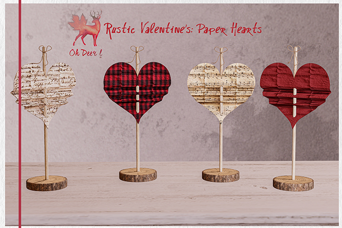 Oh Deer! Rustic Valentine's: Paper Hearts (boxed)