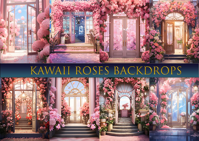 SATO - Kawaii Roses Blogger backdrop Textures