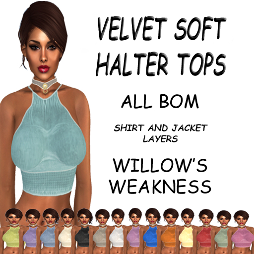 VELVET SOFT HALTER TOPS