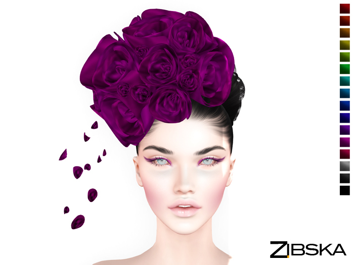 Zibska ~ Marlis Deux color change headpiece of roses and petals