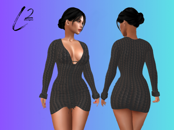 L2 Designs - Sweater Dress - Black