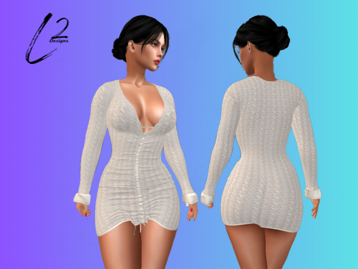 L2 Designs - Sweater Dress - Cream