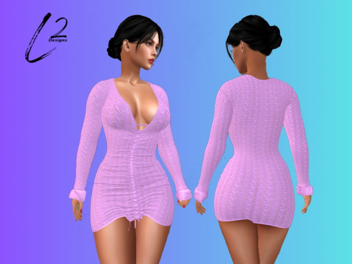 L2 Designs - Sweater Dress - Lilac