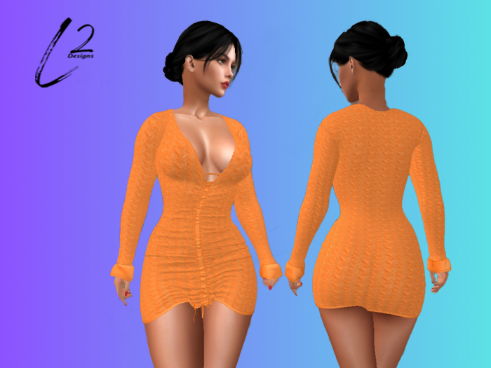 L2 Designs - Sweater Dress - Orange