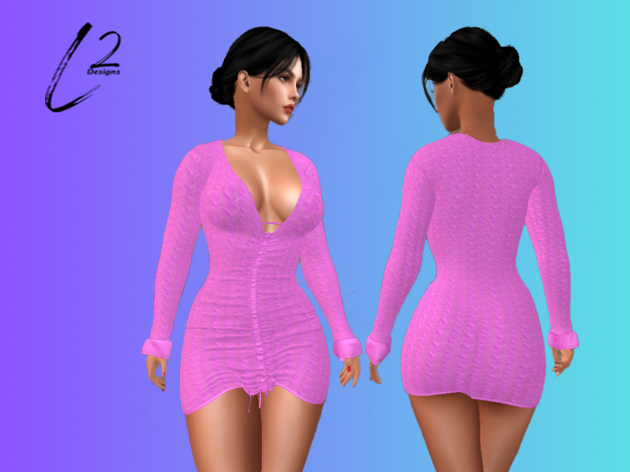 L2 Designs - Sweater Dress - Orchid