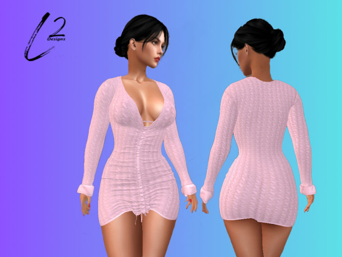 L2 Designs - Sweater Dress - Pink