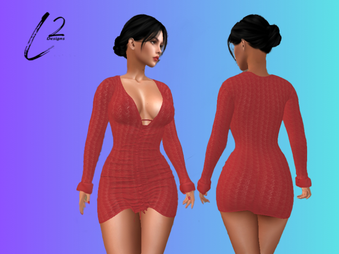 L2 Designs - Sweater Dress - Red
