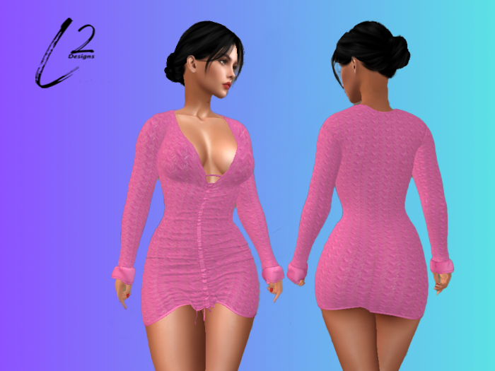 L2 Designs - Sweater Dress - Rose