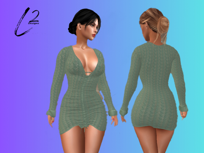 L2 Designs - Sweater Dress - Sage