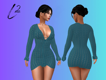 L2 Designs - Sweater Dress - Teal