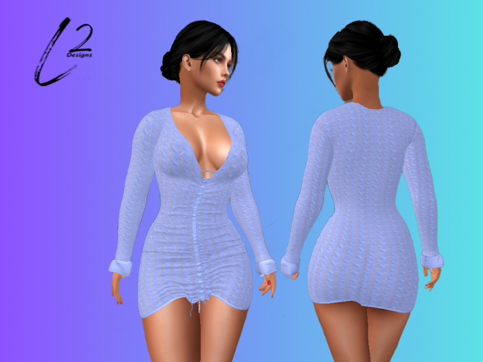 L2 Designs - Sweater Dress - Sky