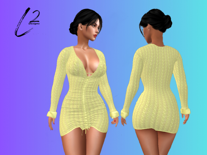 L2 Designs - Sweater Dress - Yellow