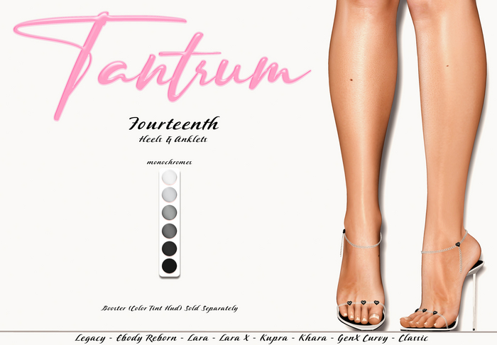 Tantrum - Fourteenth Heels & Anklets - Monochromes 