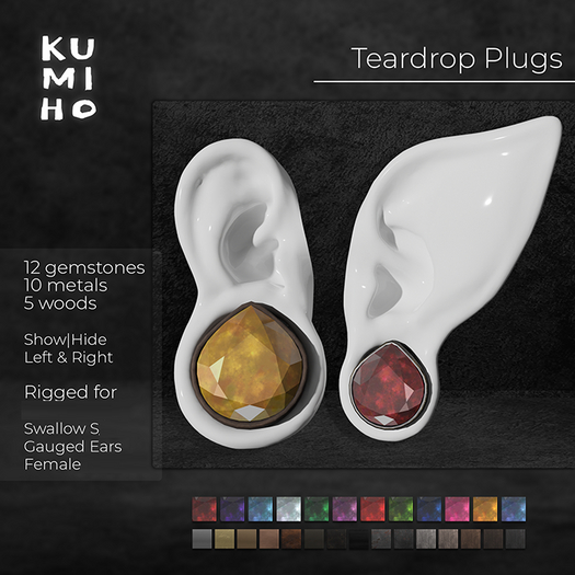 KUMIHO Teardrop Plugs Swallow S Female