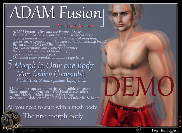 Second Life Marketplace - *!* Adam Fusion mesh body - DEMO