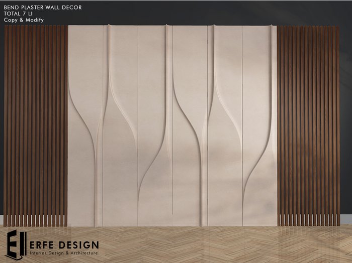 Bend plaster wall decor 7 LI [Erfe Design] PACK