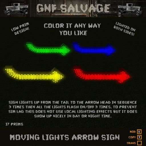 Moving Lights Arrow Sign for Advertising your Business