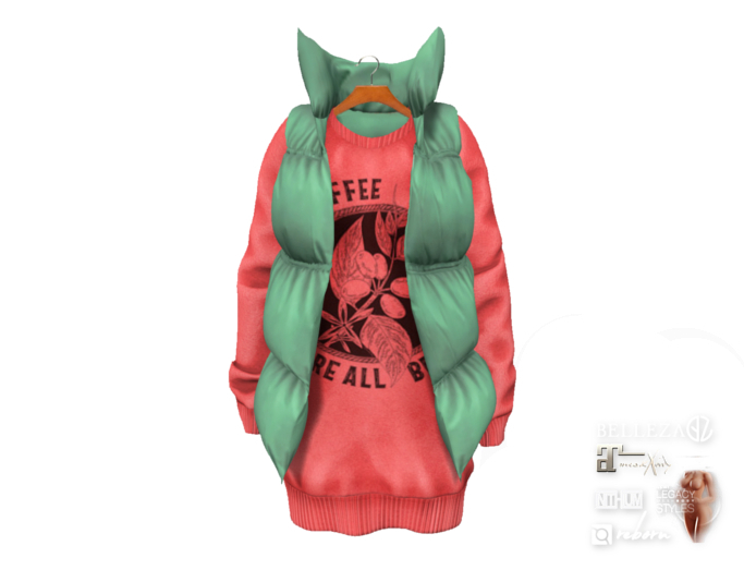 {amiable}Mesh Oversized Down Jacket Dress04