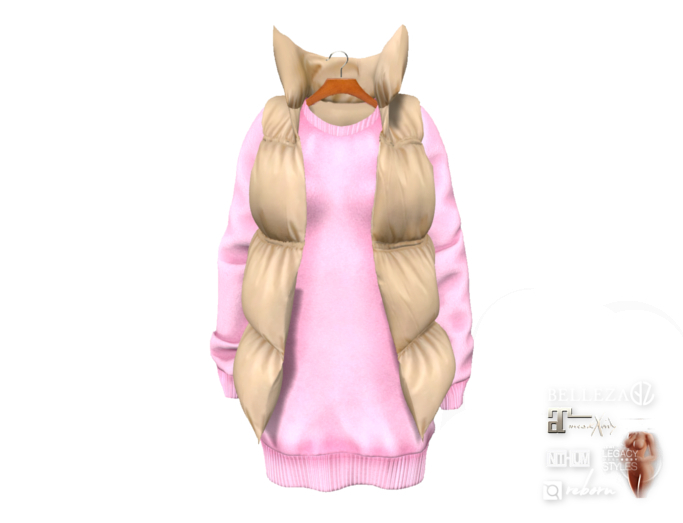 {amiable}Mesh Oversized Down Jacket Dress05