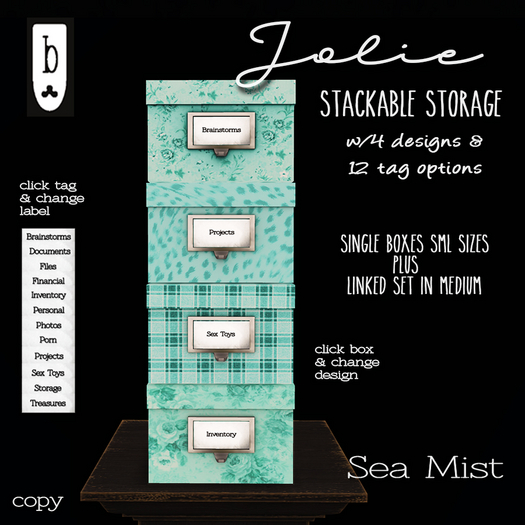 ~Ballade~ Jolie Storage Boxes (Sea Mist)