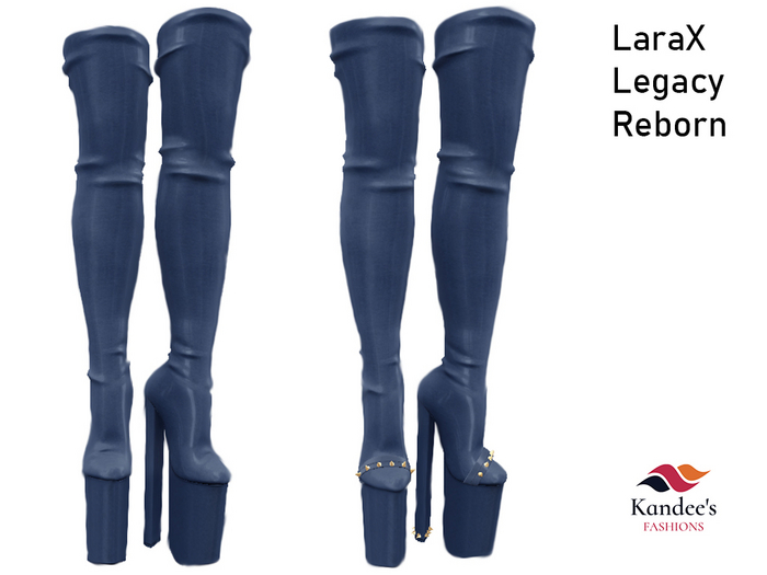 Blue Tall Boots with or Without Spikes
