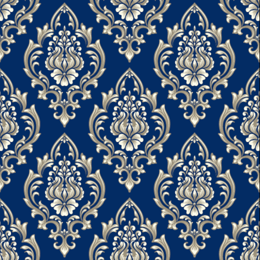 Blue and Gold Seamless Wallpaper - Transferable