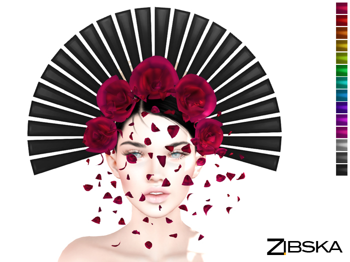 Zibska [Archive] ~ Roisin color change headpiece with roses and petals