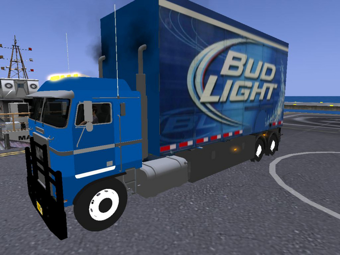 Bud Light truck cargo container back