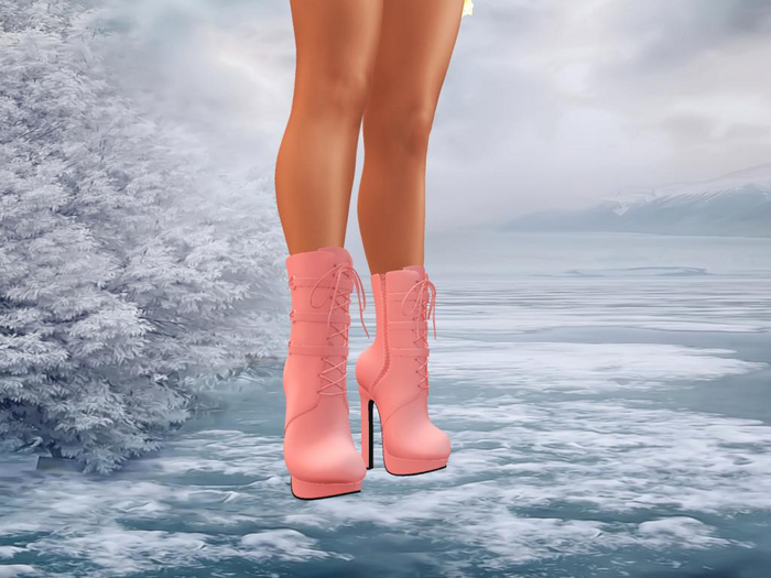 WOMENS CALF BOOTS SALMON ROSE BOXED