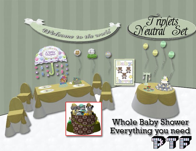 *Triplets Neutral* Baby Shower In A Box