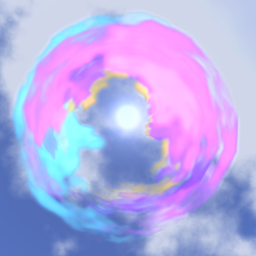 whirling clouds rainbow