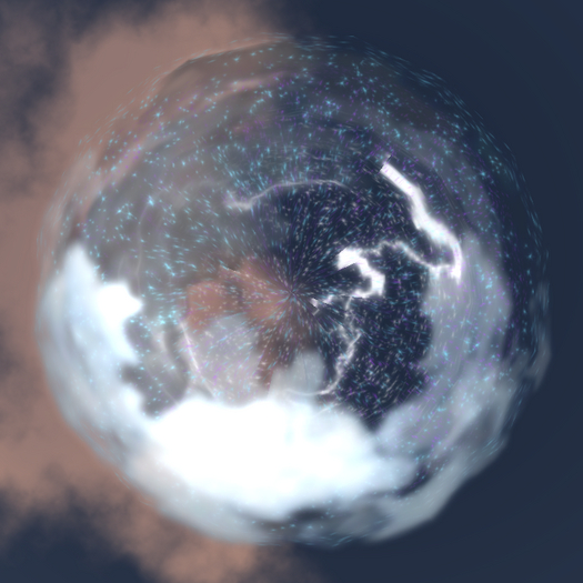 whirling storm clouds