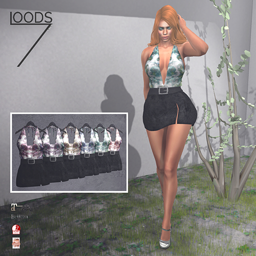 LOODS7 Neton dress purple-green (add)